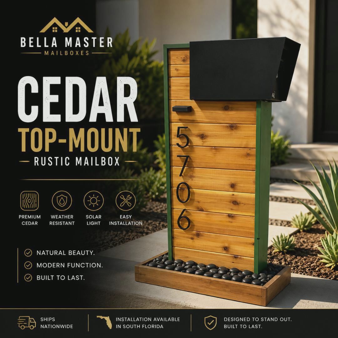 Cedar Top-Mount Mailbox - BELLA MASTER MAILBOX