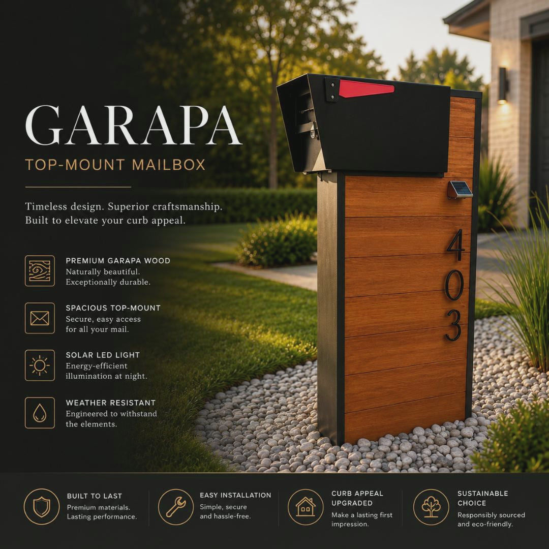 Garapa Hardwood Mailbox - BELLA MASTER MAILBOX