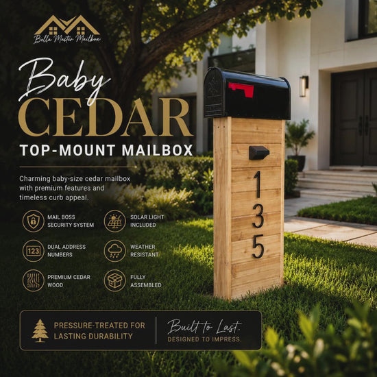Baby Cedar Top-Mount Mailbox - BELLA MASTER MAILBOX