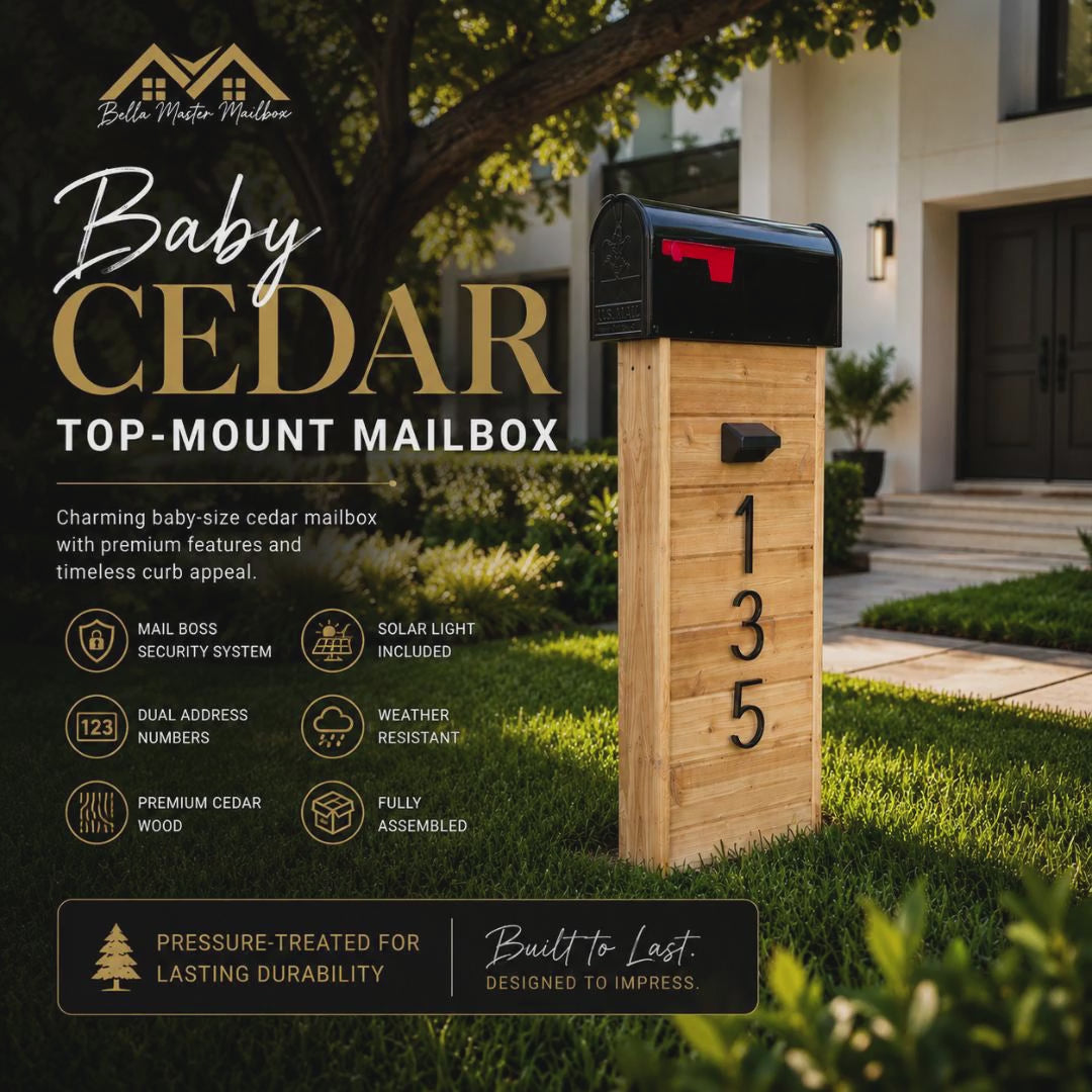 Baby Cedar Top-Mount Mailbox - BELLA MASTER MAILBOX